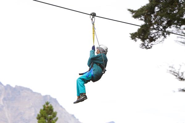 Rae Oxenham in full flight on the Ziptrek Moa Tour